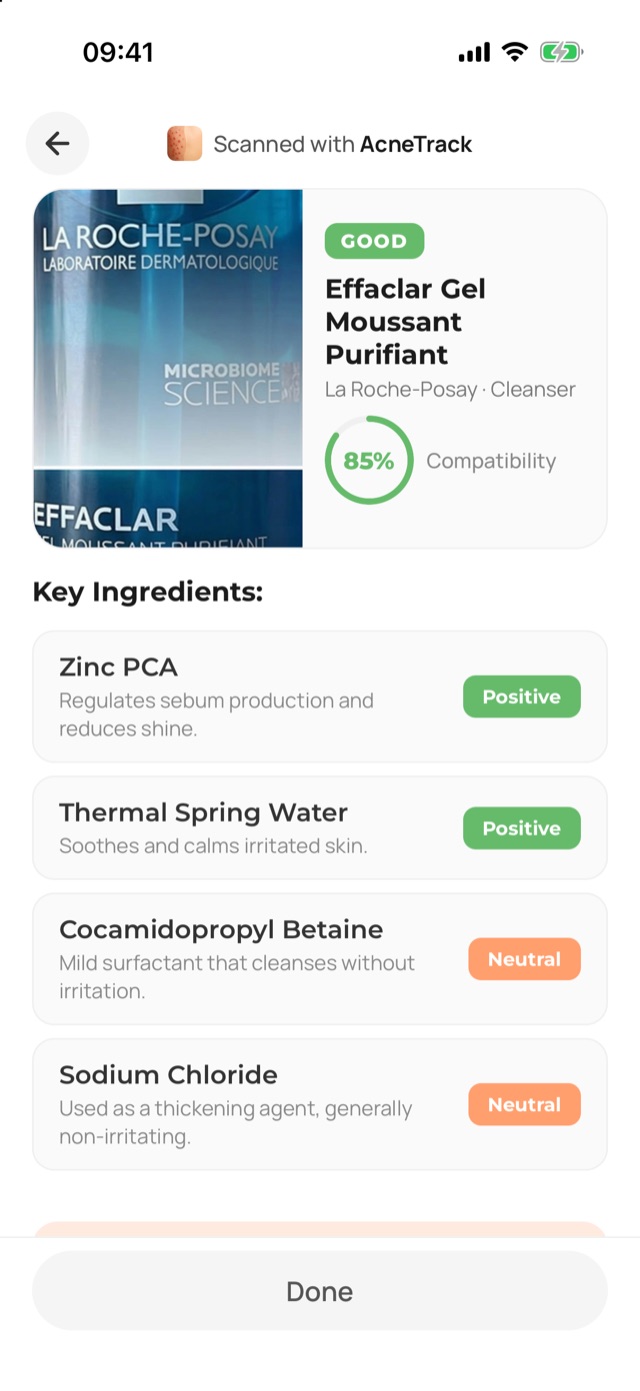 Product scanner result
